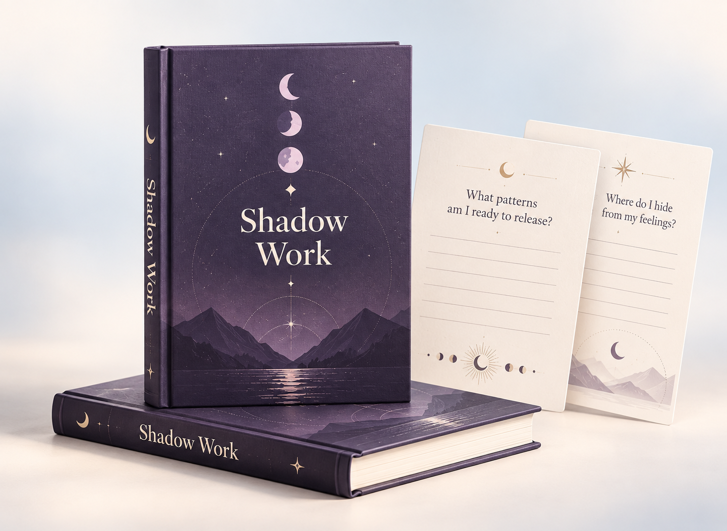 Shadow Work journal product mockup with prompt pages